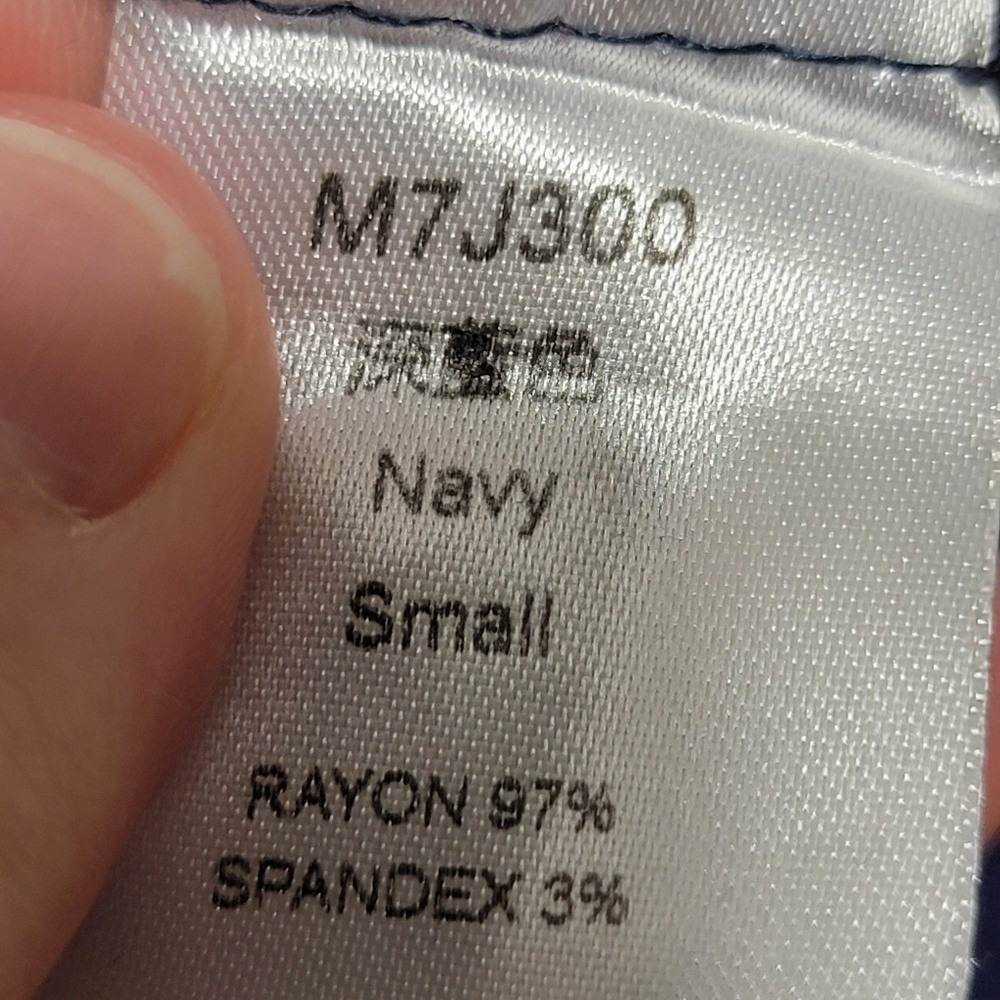 Navy Blue Button-Front Short Sleeve Dress‎ - Picture 3 of 5